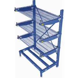 Nexel Single-Sided Cantilever Rack Shelving, 3 Wire Shelves, 36"W x 24"D x 72"H