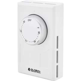 Global Industrial Thermostat, Heat Only, Line Voltage, Double Pole, With Off Position