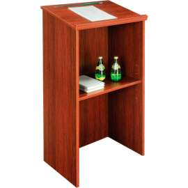 Interion Stand-Up Podium / Lectern, 23"W X 15-3 / 4"D X 45-7 / 8"H, Mahogany