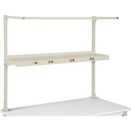 Global Industrial Cantilever Upper Steel Shelf with 3 Duplex Electrical Outlets 60"W - Tan