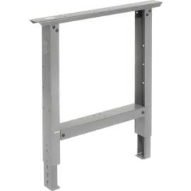 Global Industrial Adjustable Height Steel C-Channel Leg For Workbench, 30"D, Gray, Each