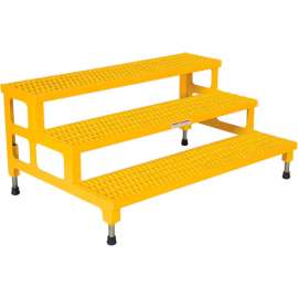ASP-48-3 Adjustable Height Step Stand, Carbon Steel 48"W x 36"L