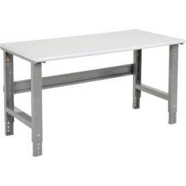 Global Industrial 48x30 Adjustable Height Workbench C-Channel Leg - ESD Safety Edge Gray