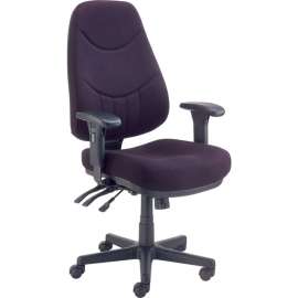 Interion Multifunction Chair With Mid Back, Adjustable Arms, Fabric, Black Seat/Black Base