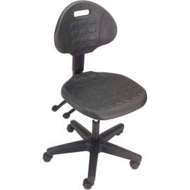 Ergonomic Task Chair With Mid Back, Polyurethane, Black