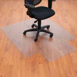 Interion Office Chair Mat for Hard Floor - 46"W x 60"L with 25" x 12" Lip - Straight Edge