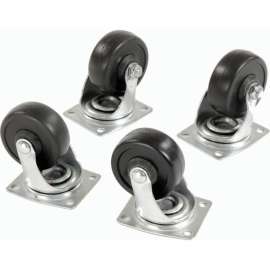 Set of (4) Swivel 4" Replacement Casters for Global Industrial Hardwood Dolly 1200 Lb. Cap.