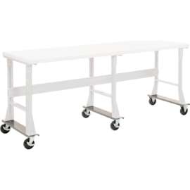 Global Industrial Caster Base Set for C-Channel Open Leg 96"W x 30 & 36"D Workbench - Gray