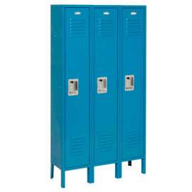 Global Industrial Infinity 1-Tier 3 Door Locker, 15"Wx18"Dx72"H, Blue, Assembled