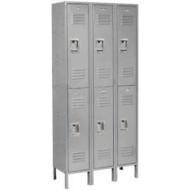 Global Industrial Infinity 2-Tier 6 Door Locker, 12"Wx18"Dx36"H, Gray, Assembled