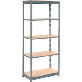 Heavy Duty Shelving 36"W x 24"D x 60"H With 5 Shelves - Wood Deck - Gray
