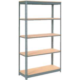 Heavy Duty Shelving 48"W x 18"D x 96"H With 5 Shelves - Wood Deck - Gray