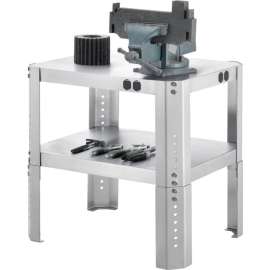 Global Industrial Adjustable Height Machine Stand, 430 Stainless Steel, 24"Wx18"Dx18-24"H