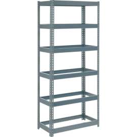Extra Heavy Duty Shelving 36"W x 12"D x 96"H With 6 Shelves, No Deck, Gray