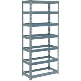 Extra Heavy Duty Shelving 36"W x 24"D x 96"H With 7 Shelves, No Deck, Gray
