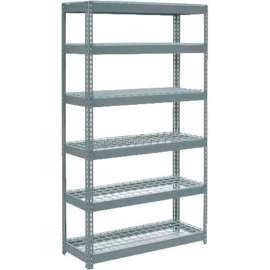 Extra Heavy Duty Shelving 48"W x 24"D x 60"H With 6 Shelves, Wire Deck, Gry