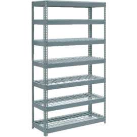 Extra Heavy Duty Shelving 48"W x 12"D x 96"H With 7 Shelves, Wire Deck, Gry