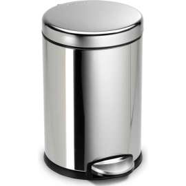 simplehuman Mini Round Step Can - 1-1/5 Gallon Polished SS