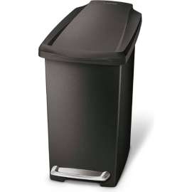 simplehuman Slim Plastic Step Can - 2-3/5 Gallon Black
