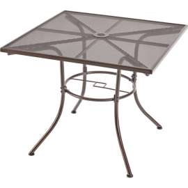 Interion 36" Square Outdoor Caf Table, Steel Mesh, Bronze