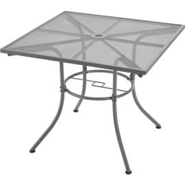 Interion 36" Square Outdoor Caf Table, Steel Mesh, Gray