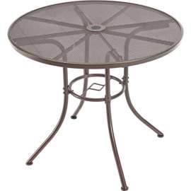 Interion 36" Round Outdoor Caf Table, Steel Mesh, Bronze