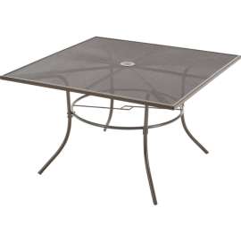 Interion 48" Square Outdoor Caf Table, Steel Mesh, Bronze