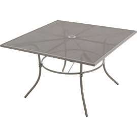 48" Square Outdoor Caf? Table, Steel Mesh, Gray