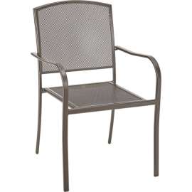 Interion Outdoor Caf Stacking Armchair, Steel Mesh, Bronze, 2 Pack
