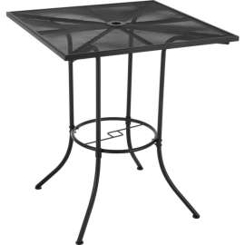Interion 36" Square Outdoor Bar Table, Steel Mesh, Black