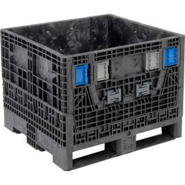 ORBIS KD3230-25 BulkPak Folding Bulk Shipping Container - 32"L x 30"W x 25"H, 1500 Lb. Cap. Black