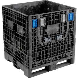 ORBIS KD3230-34 BulkPak Folding Bulk Shipping Container - 32"L x 30"W x 34"H, 2000 Lb. Cap. Black