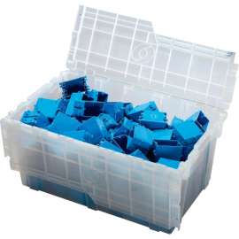 ORBIS Flipak Attached Lid Container FP243 - 26-9/10 x 17-1/10 x 12-3/5, Clear
