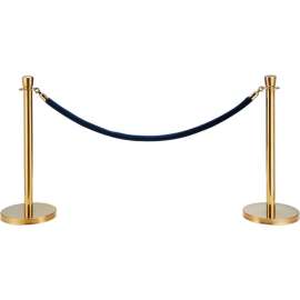 Global Industrial Blue Velour Rope 59" With Ends For Portable Gold Post