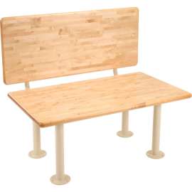 Global Industrial ADA Locker Room Bench, Hardwood, 42"W x 24"D x 17-1/4"H