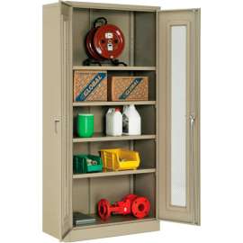 Storage Cabinet With Expanded Metal Door Assembled 36"W x 18"D x 78"H Tan
