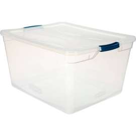 Rubbermaid Cleverstore Clear Latching Storage Tote w/Lid 71 Quart 23-1/2x18-5/8x12-1/4