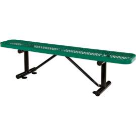 Global Industrial 6' Outdoor Steel Flat Bench, Expanded Metal, Green