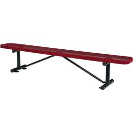 Global Industrial 8' Outdoor Steel Flat Bench, Expanded Metal, Red