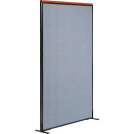 Interion Deluxe Freestanding Office Partition Panel, 36-1/4"W x 73-1/2"H, Blue