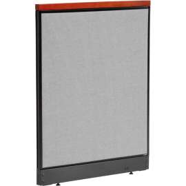 Interion Deluxe Non-Electric Office Partition Panel with Raceway, 36-1/4"W x 47-1/2"H, Gray