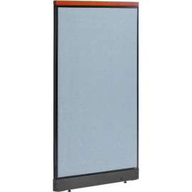 Interion Deluxe Non-Electric Office Partition Panel with Raceway, 36-1/4"W x 65-1/2"H, Blue