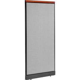 Interion Deluxe Non-Electric Office Partition Panel with Raceway, 36-1/4"W x 77-1/2"H, Gray