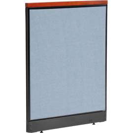 Interion Deluxe Office Partition Panel with Pass Thru Cable, 36-1/4"W x 47-1/2"H, Blue