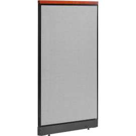 Interion Deluxe Office Partition Panel with Pass Thru Cable, 36-1/4"W x 65-1/2"H, Gray