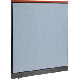 Interion Deluxe Office Partition Panel with Pass Thru Cable, 60-1/4"W x 65-1/2"H, Blue