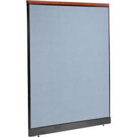 Interion Deluxe Office Partition Panel with Pass Thru Cable, 60-1/4"W x 77-1/2"H, Blue