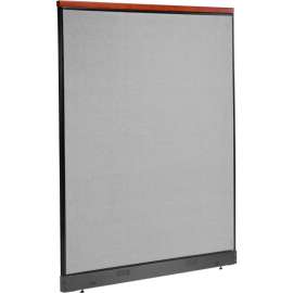 Interion Deluxe Office Partition Panel with Pass Thru Cable, 60-1/4"W x 77-1/2"H, Gray