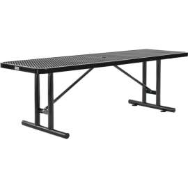 Global Industrial 8' Rectangular Steel Picnic Table, Expanded Metal, Black