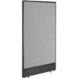 Interion Office Partition Panel with Pass-Thru Cable, 24-1/4"W x 46"H , Gray